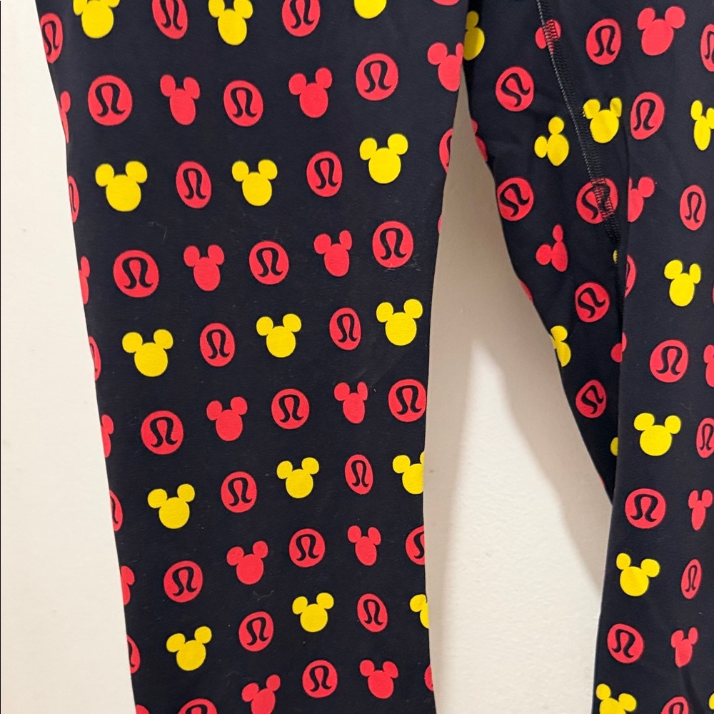 lululemon athletica Kids Black Leggings with Red & Yellow Mickey Print - Picture 4 of 4